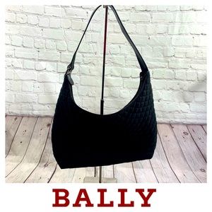 Bally Quilted Black Logo Shoulder Bag